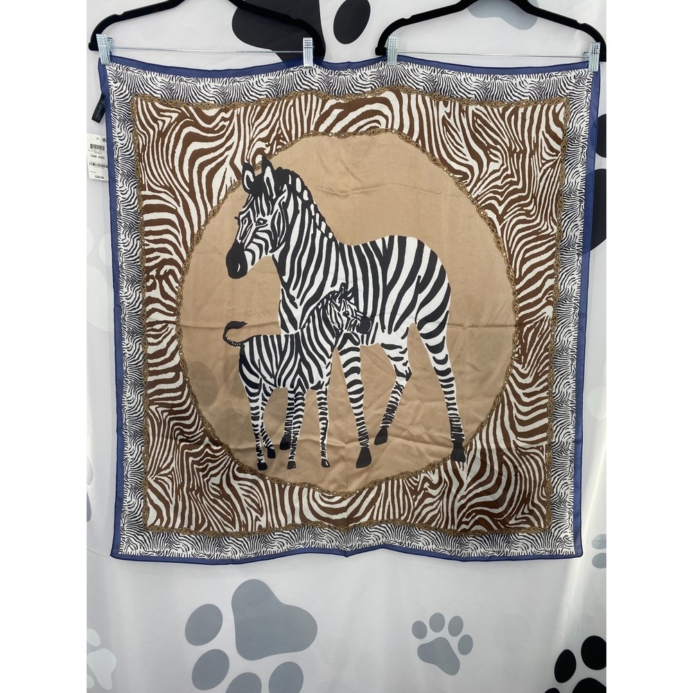 Inc NWT International Concepts Zebra Graphic Print Square Scarf Natural OS New